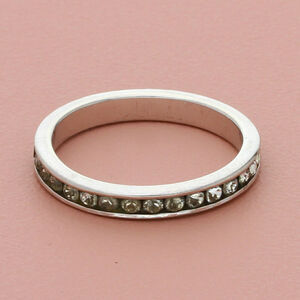 Elegant Silver Band with Crystal Accents